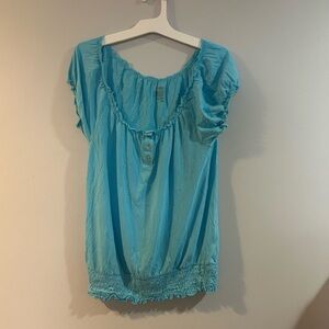 Old Navy Light Blue Ruffled Blouse size small